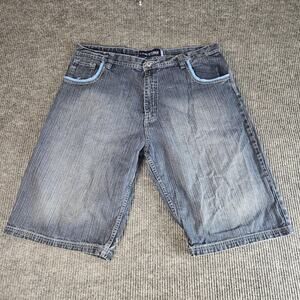 Evolution In Design Shorts Mens 44 Blue Denim Jean Long Baggy Contrast Trim